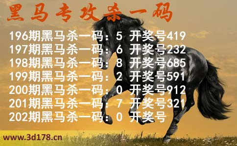 黑马专攻一码3d第2026202期杀码预测:杀一码0