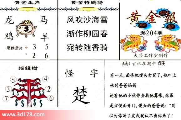 3d第2026204黄金报尾数推荐:双数看2 6