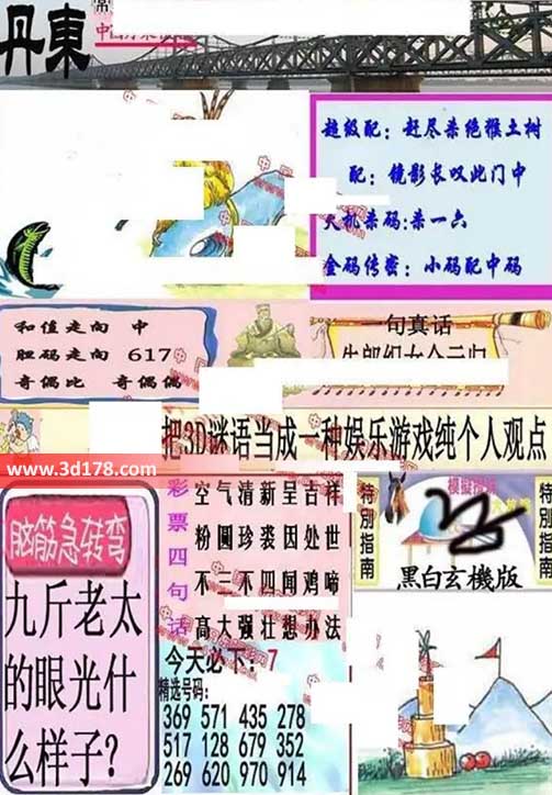 3d第2026205期丹东快报图三胆推荐:178