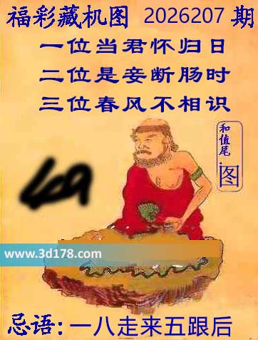 第2026207期3d正版藏机图推荐:一八走来五跟后