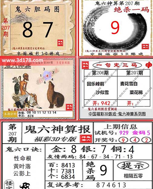 3d第2026207期鬼六神算系列图