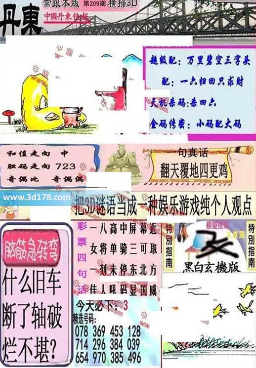 3d第2026209期丹东快报图三胆推荐:237