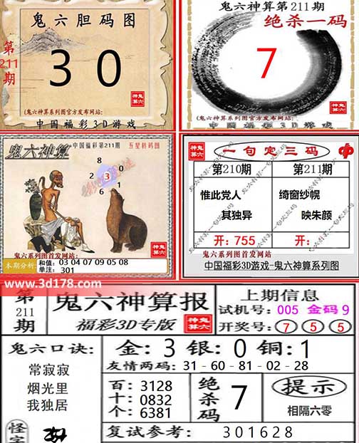 3d第2026211期鬼六神算系列图