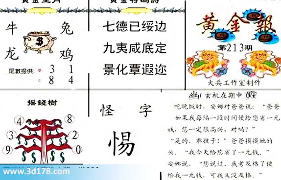 3d第2026213黄金报尾数推荐:单数看13