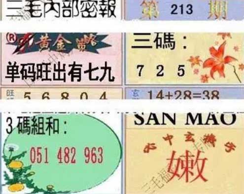 3d第2026213期三毛内部密报图三码推荐:257