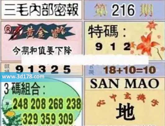 3d第2026216期三毛内部密报图三码推荐:129