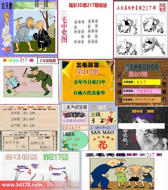 三毛图库3d第2026217期三毛综合版:三码045