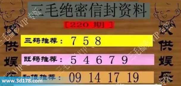 3d第2026220三毛绝密信封资料图胆码推荐:578