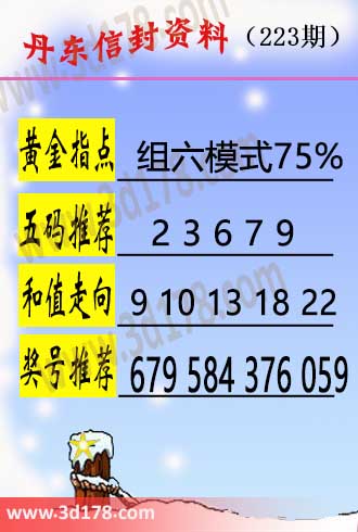 丹东信封资料图3d第2026223期五码推荐：23679