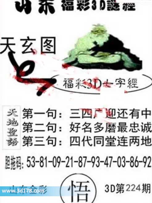 3d第2026224期丹东天玄图第二句：好名多磨最忠诚