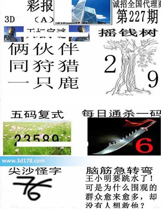 香港彩报3d第2026227期杀一码:8