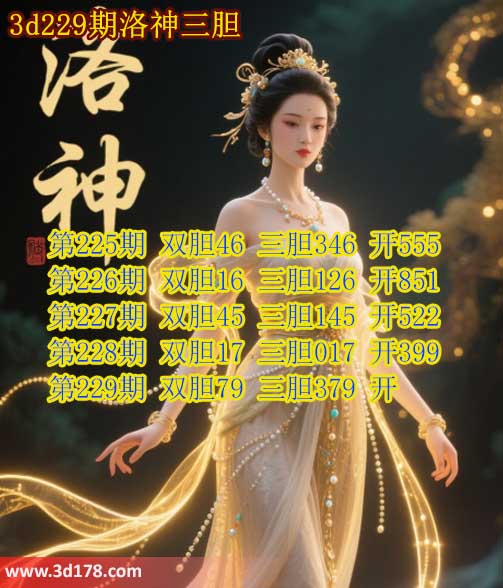 第2026229期3d洛神胆码图强力推荐:三胆379
