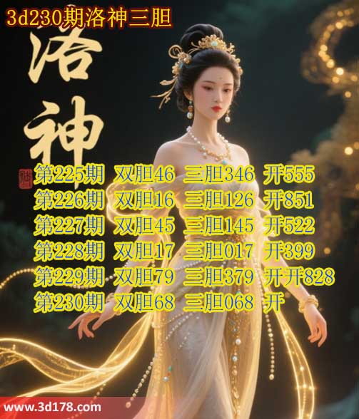 第2026230期3d洛神胆码图强力推荐：三胆068