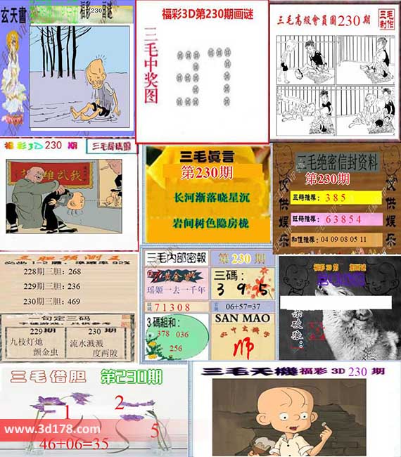 三毛图库3d第2026230期三毛综合版：三码358