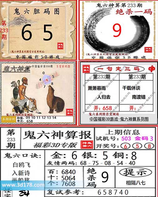 3d第2026233期鬼六神算系列图