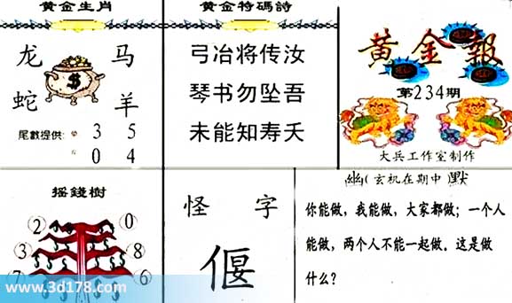 3d第2026234黄金报黄金生肖:龙马蛇羊