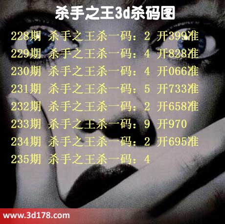 杀手之王杀码图3d第2026235期推荐:杀一码4