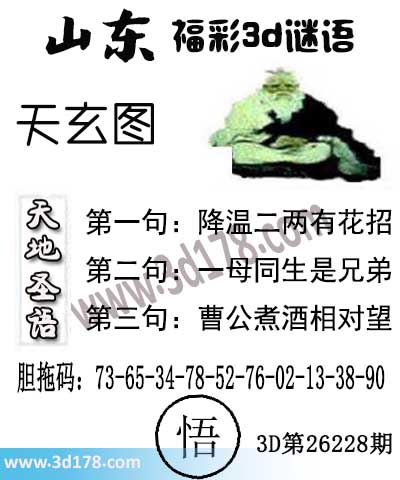 3d第2026236期丹东天玄图第一句：降温二两有花招