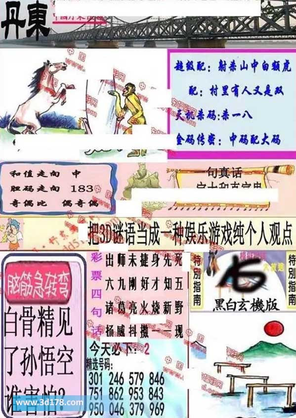 3d第2026237期丹东快报图三胆推荐：138