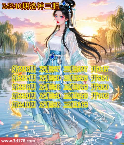 第2026240期3d洛神胆码图强力推荐：三胆168