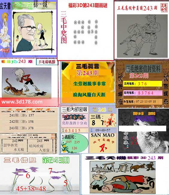 三毛图库3d第2026243期三毛综合版:三码367
