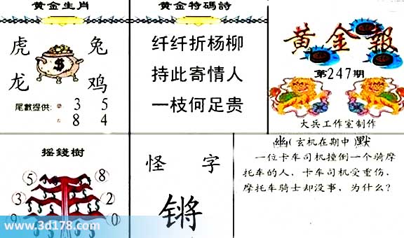 3d第2026247黄金报黄金生肖:虎兔龙鸡