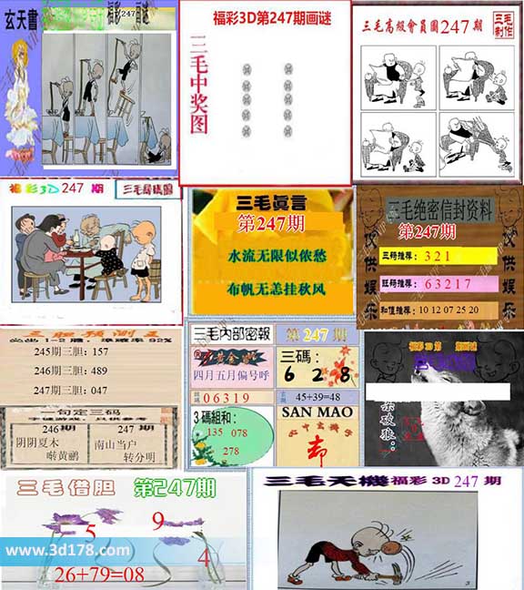 三毛图库3d第2026247期三毛综合版:三码123