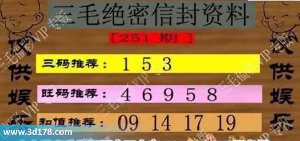3dç¬?026251三毛绝密信封资料图胆码推荐:135