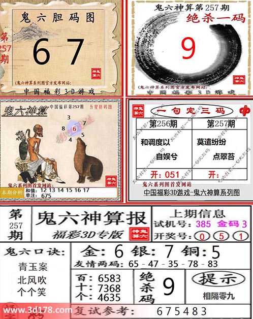 3d第2026257期鬼六神算系列图