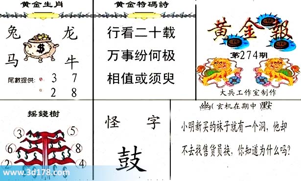 3d第2026274黄金报摇钱树推荐号码：362 584