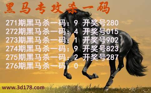 黑马专攻一码3d第2026276期杀码预测：杀一码0