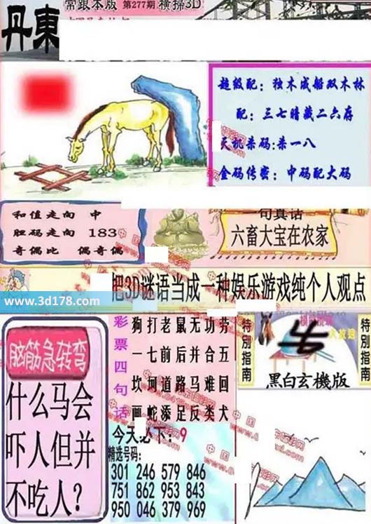 3d第2026277期丹东快报图三胆推荐:138