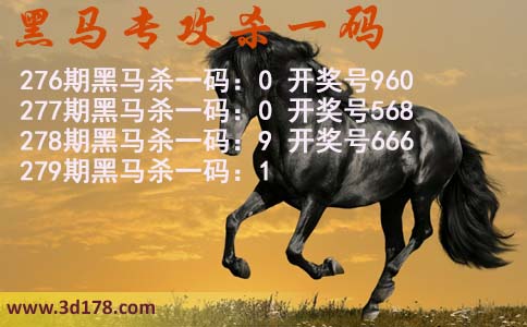 黑马专攻一码3d第2026279期杀码预测:杀一码1