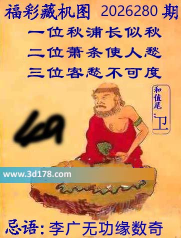 第2026280期3d正版藏机图推荐:李广无功缘数奇