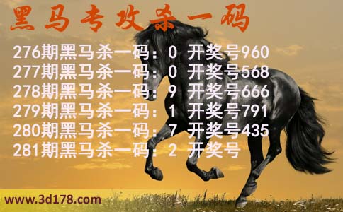 黑马专攻一码3d第2026281期杀码预测:杀一码2