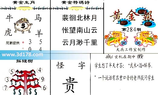 3d第2026284黄金报黄金生肖:牛马虎羊