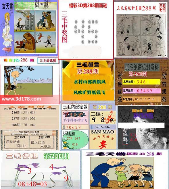 三毛图库3d第2026288期三毛综合版:三码346